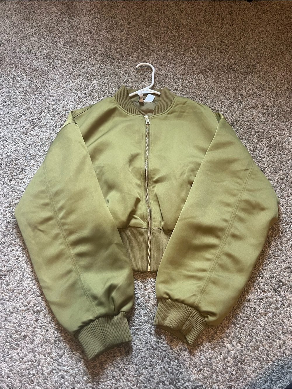 Women's Olive Green Bomber Jacket
